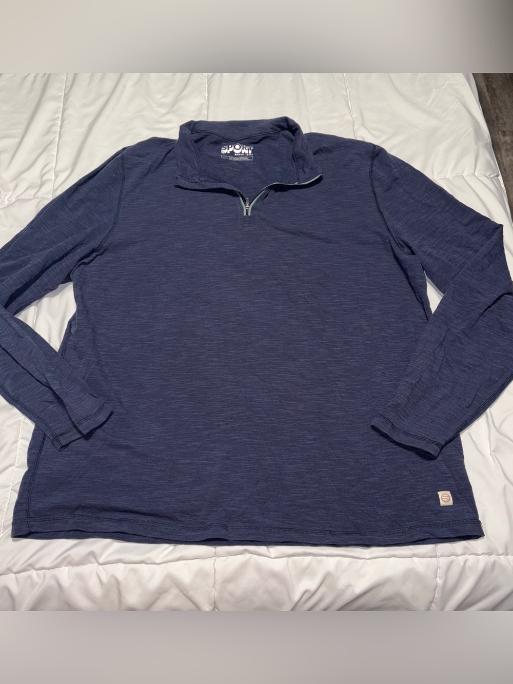 Marine Layer Pullover Mens XXL Blue Gray Weekend Sport 1/4 Zip